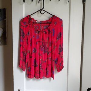 Lucky Brand 3/4 Sleeve Paisley Blouse Size M 8-10